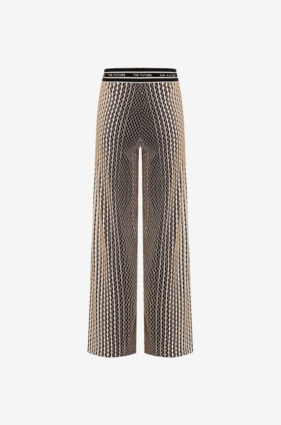 Pantalon large en jersey jacquard motif losanges Allison
