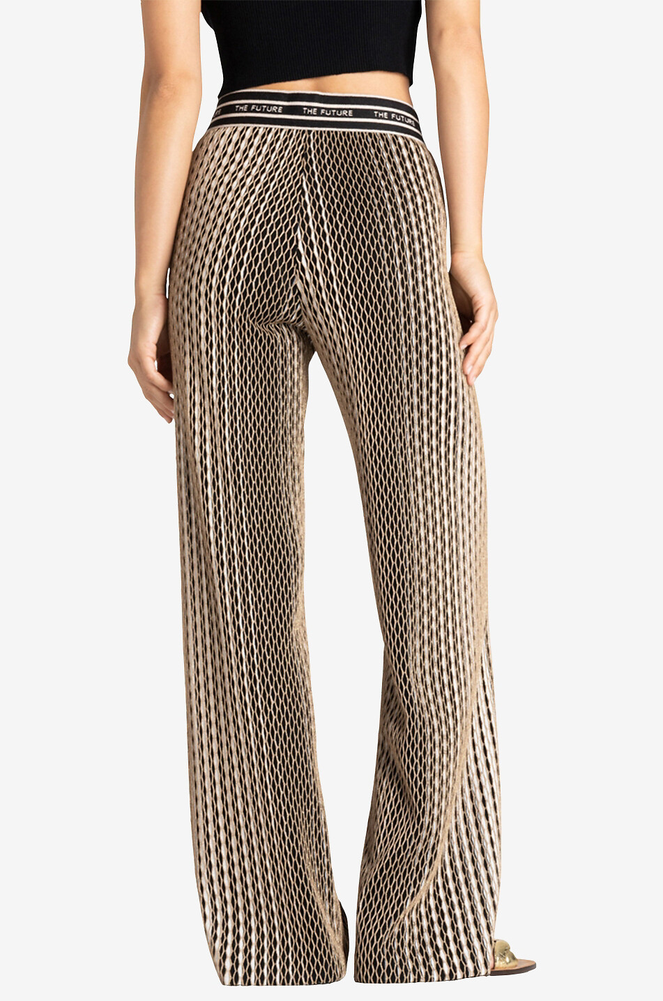 CAMBIO Allison wide-leg diamond patterned jersey jacquard trousers Women MULTI COLOURED 4