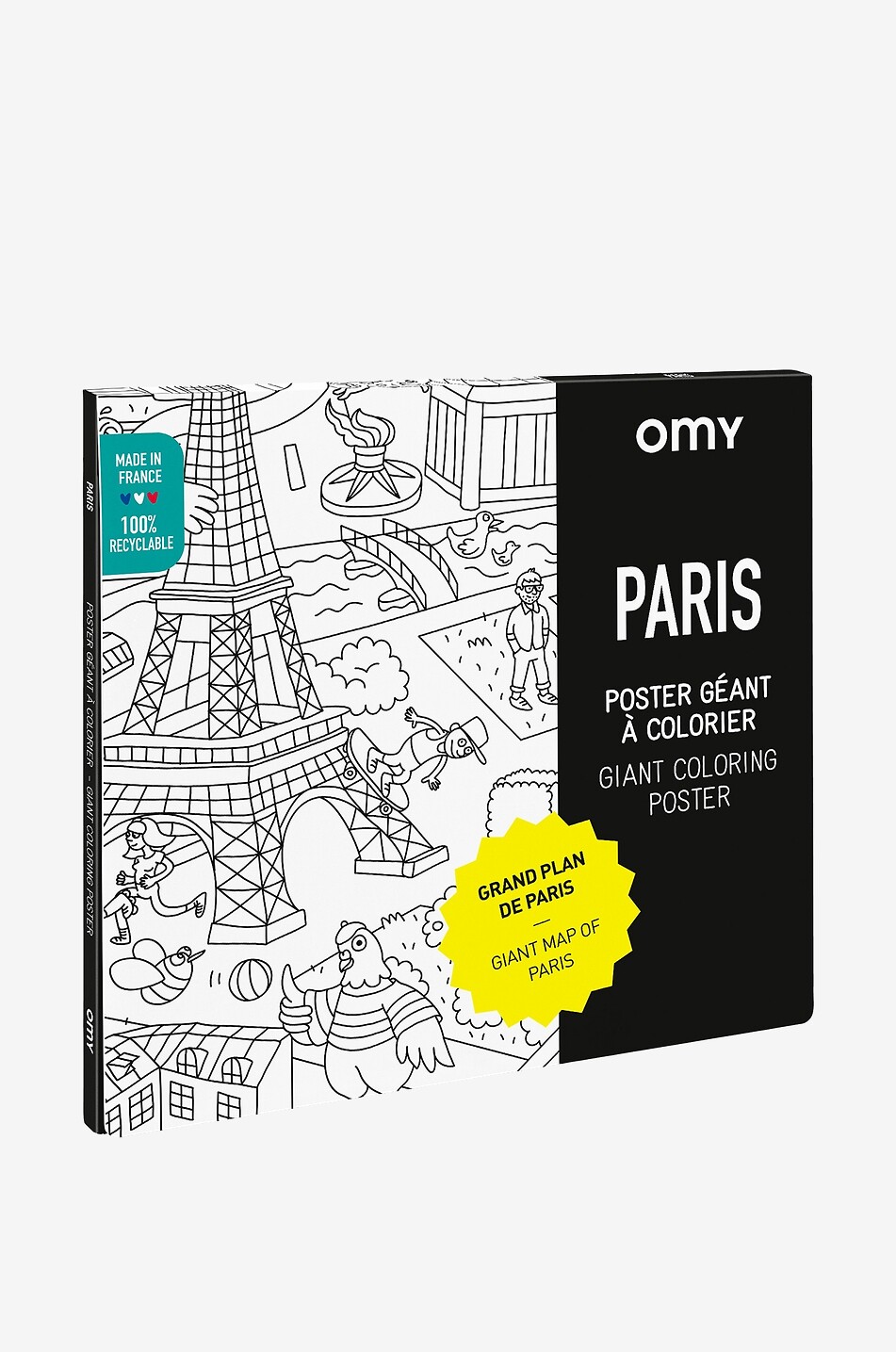 OMY Poster géant à colorier Paris Bébé Incolore 1
