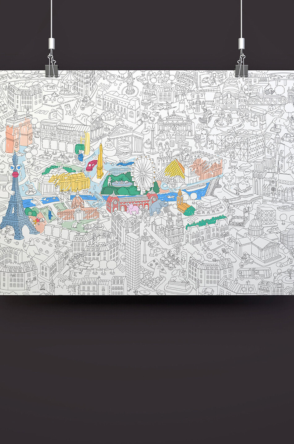 OMY Poster géant à colorier Paris Bébé Incolore 3