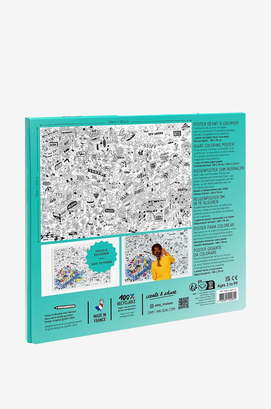 Surf & Skate giant colouring poster