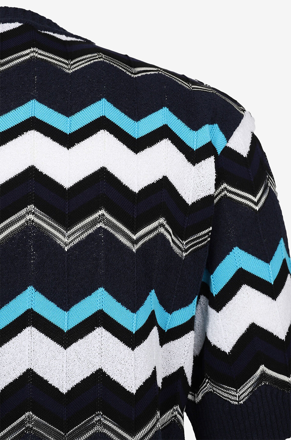 MISSONI Kurzarm-Jacquard-Pullover mit Fischgräten Herren DUNKELBLAU 3