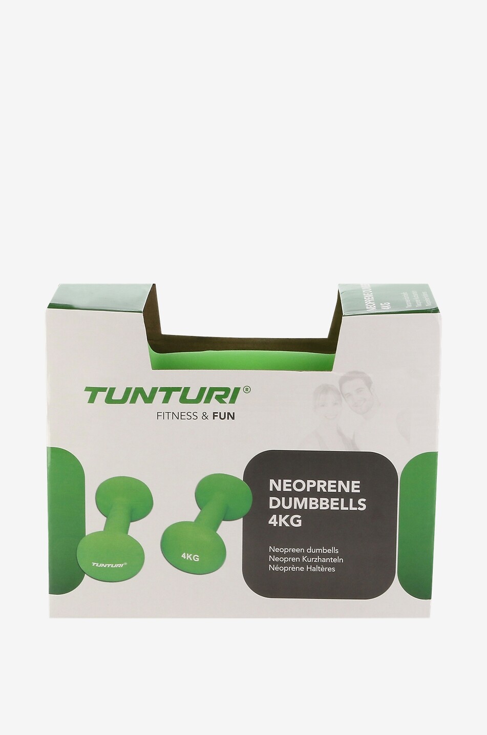 TUNTURI 2 Hanteln aus Neopren 4 kg Unisex GRÜN 2