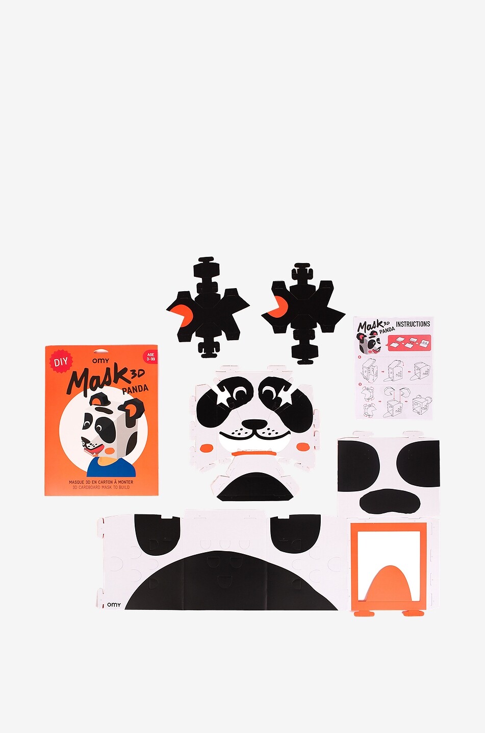 OMY Maske zum Basteln Mask 3D Panda Baby Farblos 2