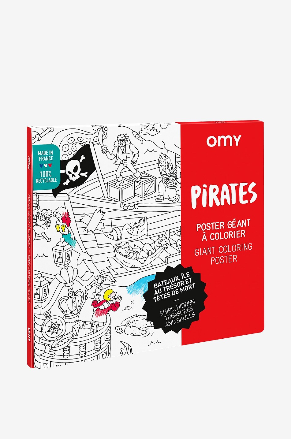 OMY Riesenposter zum Ausmalen Pirates Baby Farblos 1
