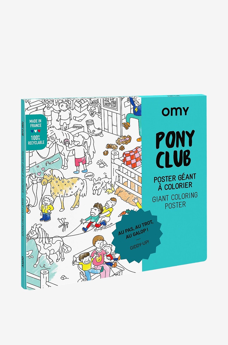 OMY Riesenposter zum Ausmalen Pony Club Baby Farblos 1