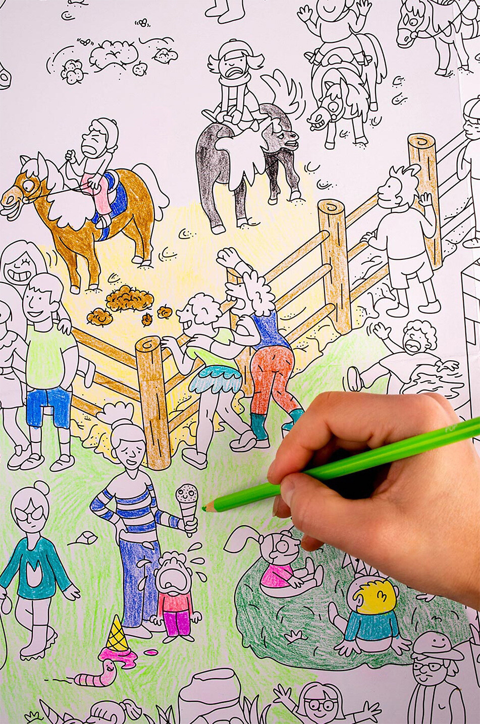 OMY Riesenposter zum Ausmalen Pony Club Baby Farblos 2