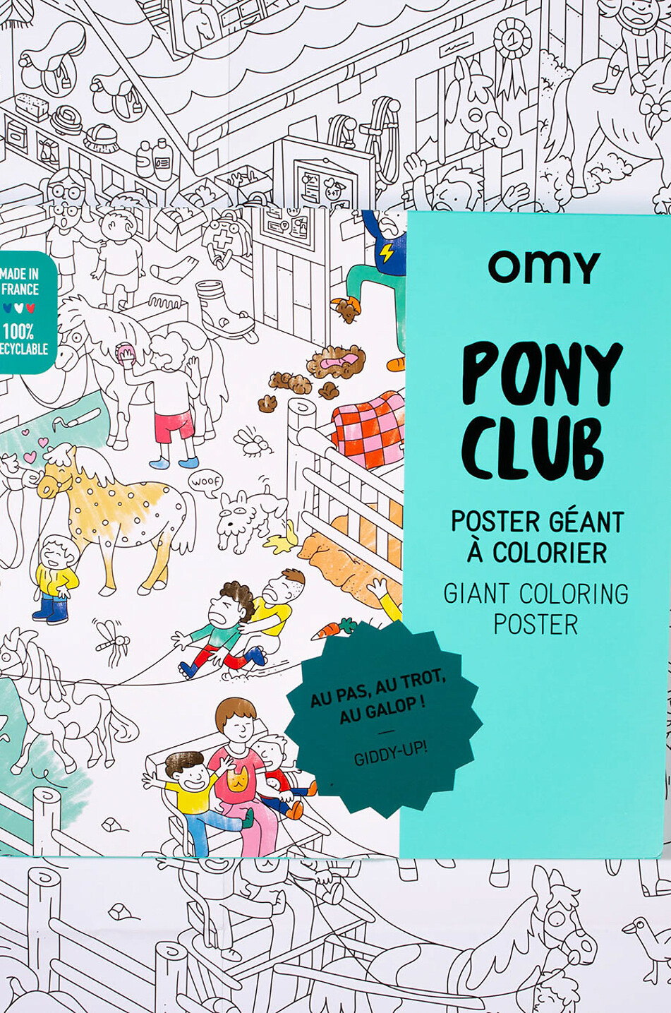 OMY Riesenposter zum Ausmalen Pony Club Baby Farblos 3