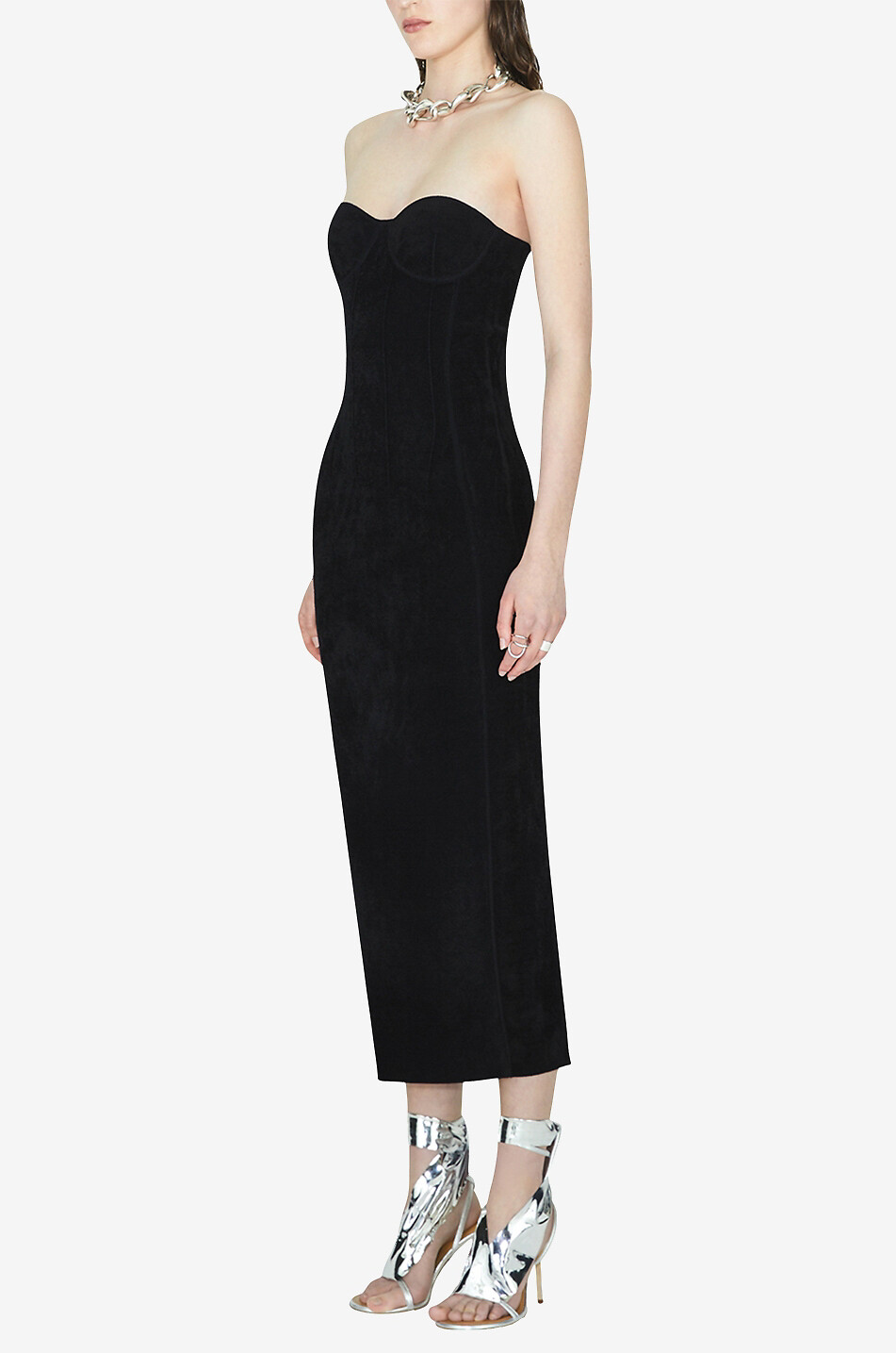 Robe bustier en maille velours Titania