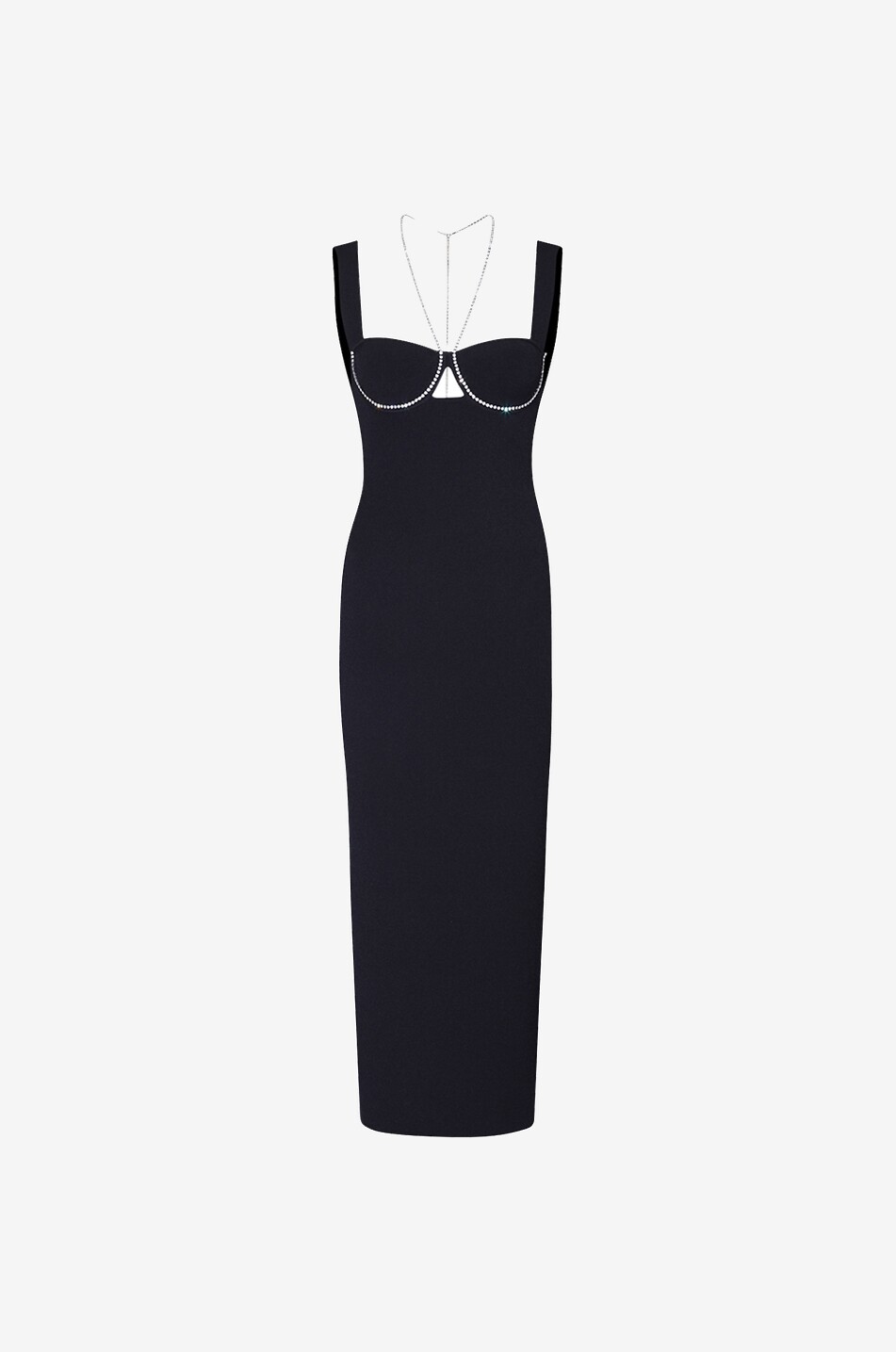 GALVAN LONDON Celeste midi knit strappy dress Women BLACK 1