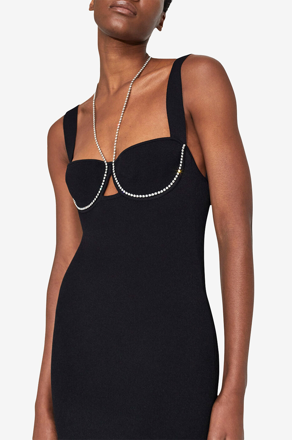 GALVAN LONDON Celeste midi knit strappy dress Women BLACK 5