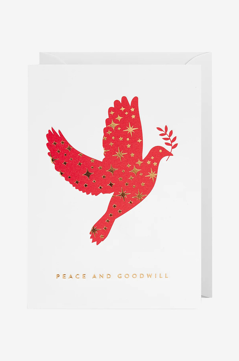 LAGOM DESIGN Grusskarte Friedenstaube Peace and Goodwill Haus BUNT 1