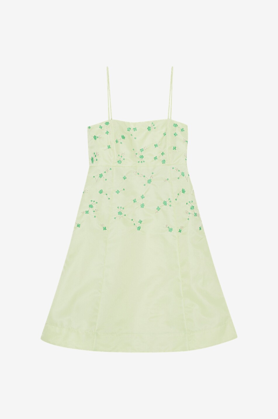 Mini robe à bretelles brodée de fleurs