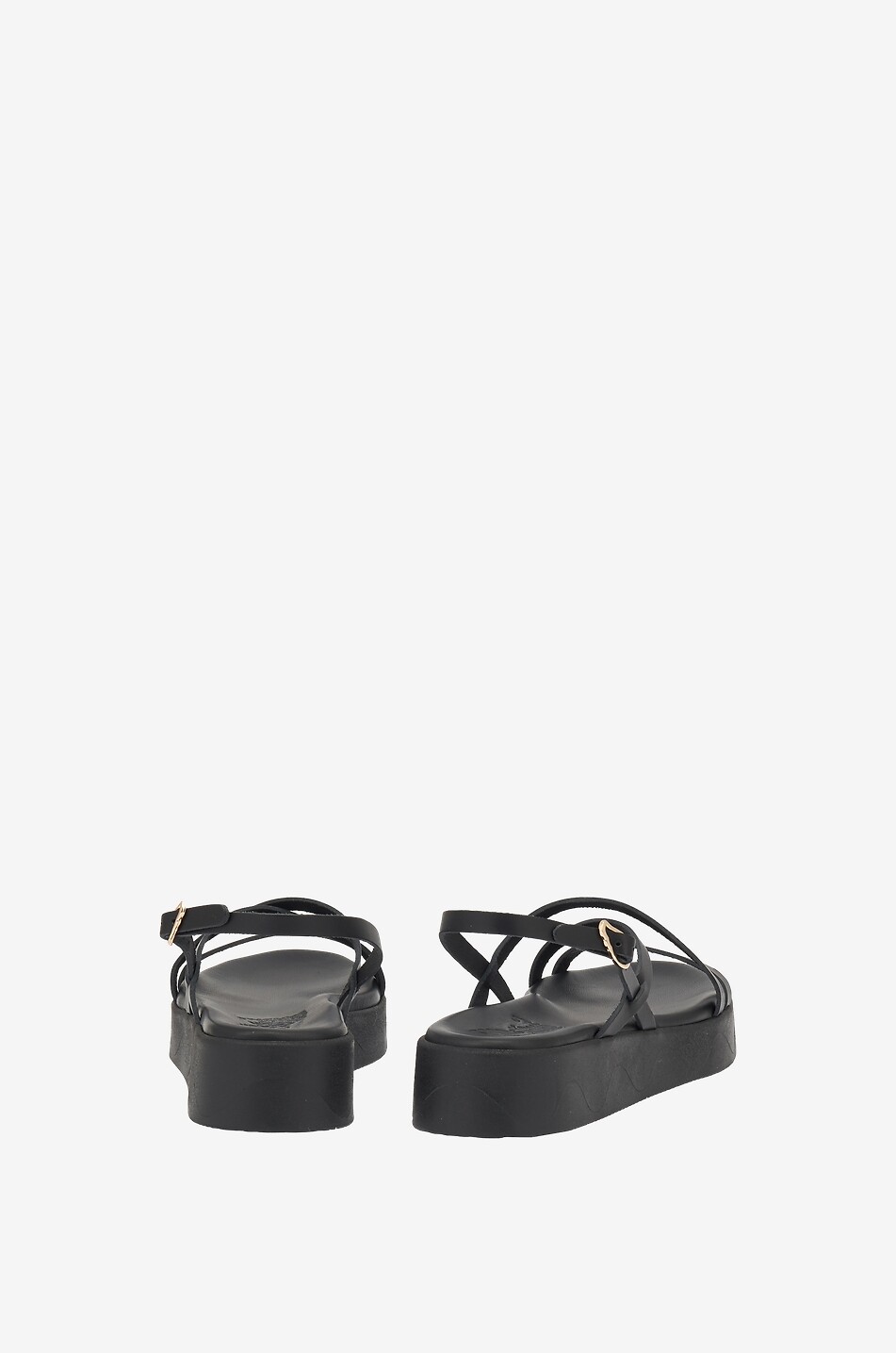 ANCIENT GREEK SANDALS Sandales à plateau en cuir Silia Femme NOIR 3