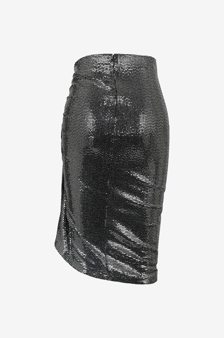 Dolene asymmetric sequin mini skirt