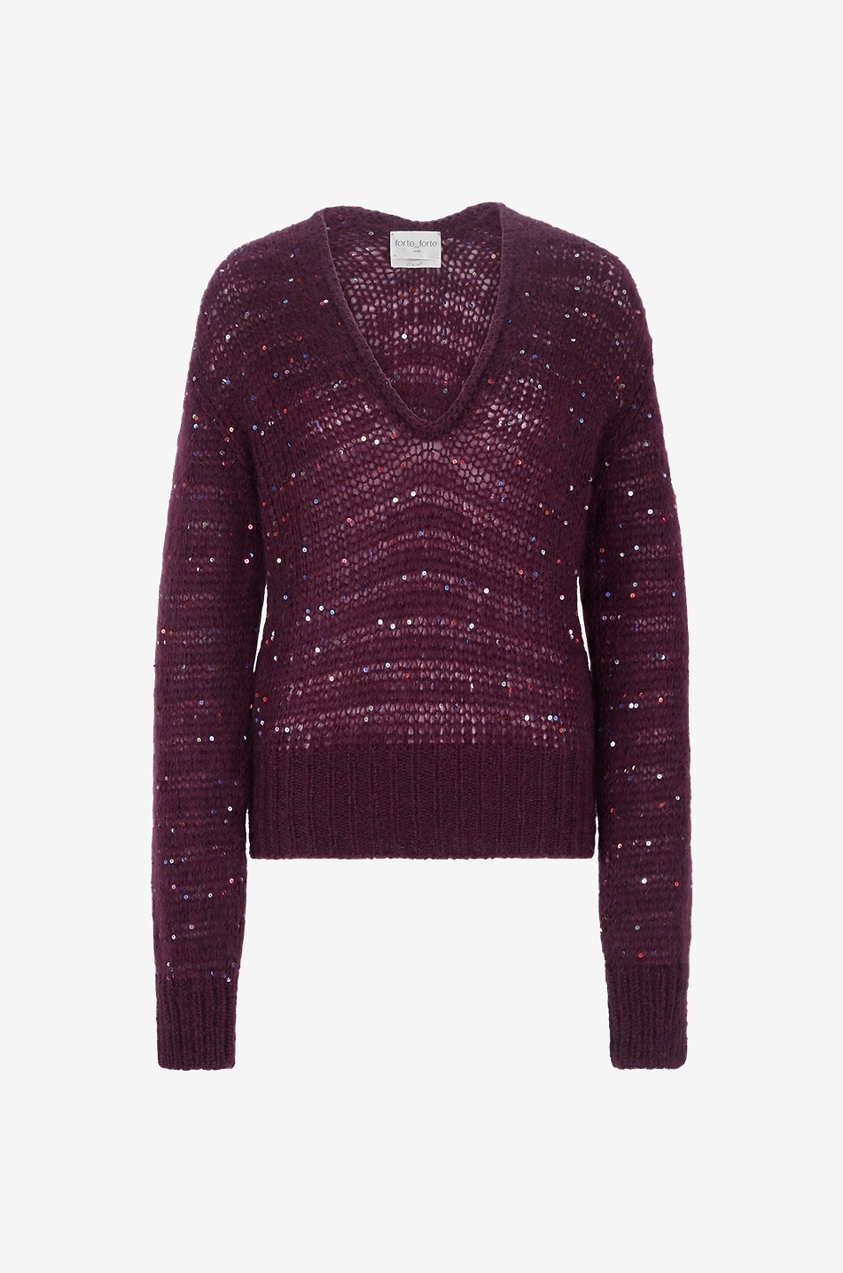 Pull à col en V en mohair