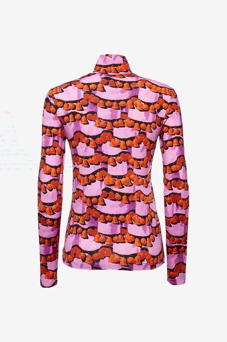 LA DOUBLEJ Schmales Lycra-Top Turtleneck Liberace Ciclamino  ROSA 2