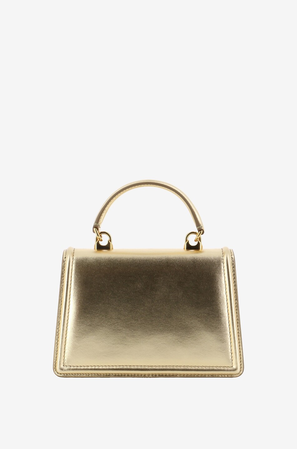 DOLCE & GABBANA Petit sac à main en cuir métallisé Devotion Femme DORE 3