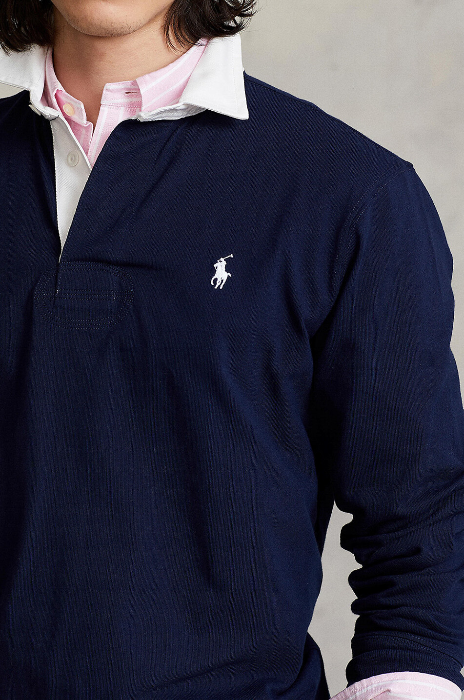 Pony slim fit long sleeved polo shirt