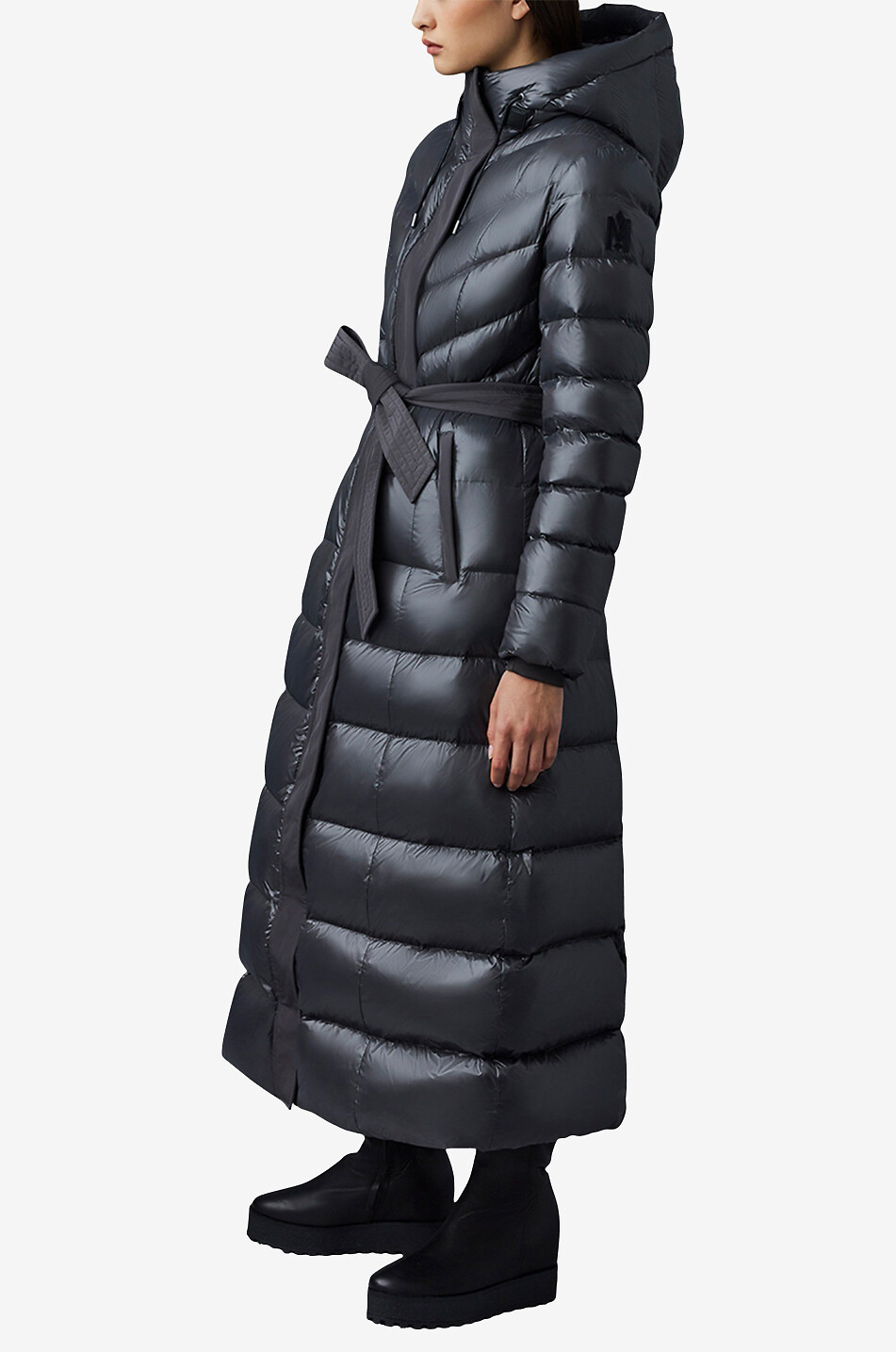 MACKAGE Doudoune longue cintrée Calina-R Femme GRIS FONCÉ 3