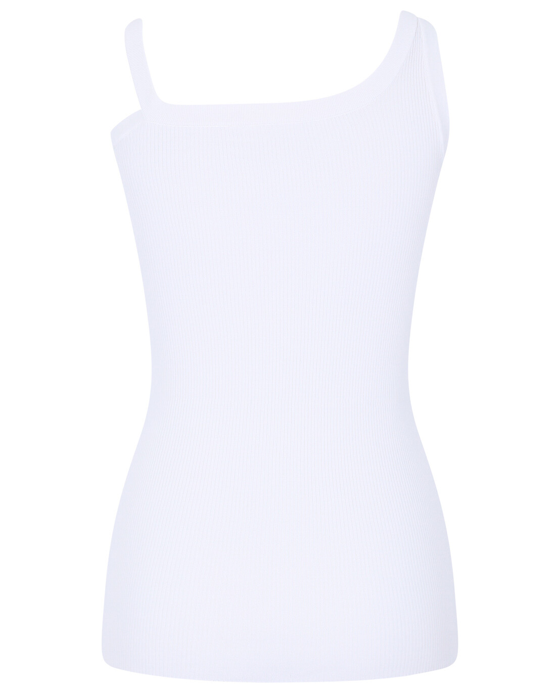SPORTMAX Débardeur asymétrique en maille côtelée Douglas Femme BLANC 2