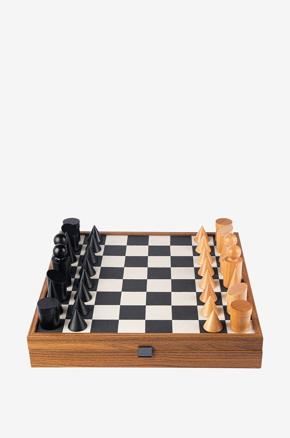 MANOPOULOS Hölzernes Schachspiel BAUHAUS STYLE Haus SCHWARZ 1