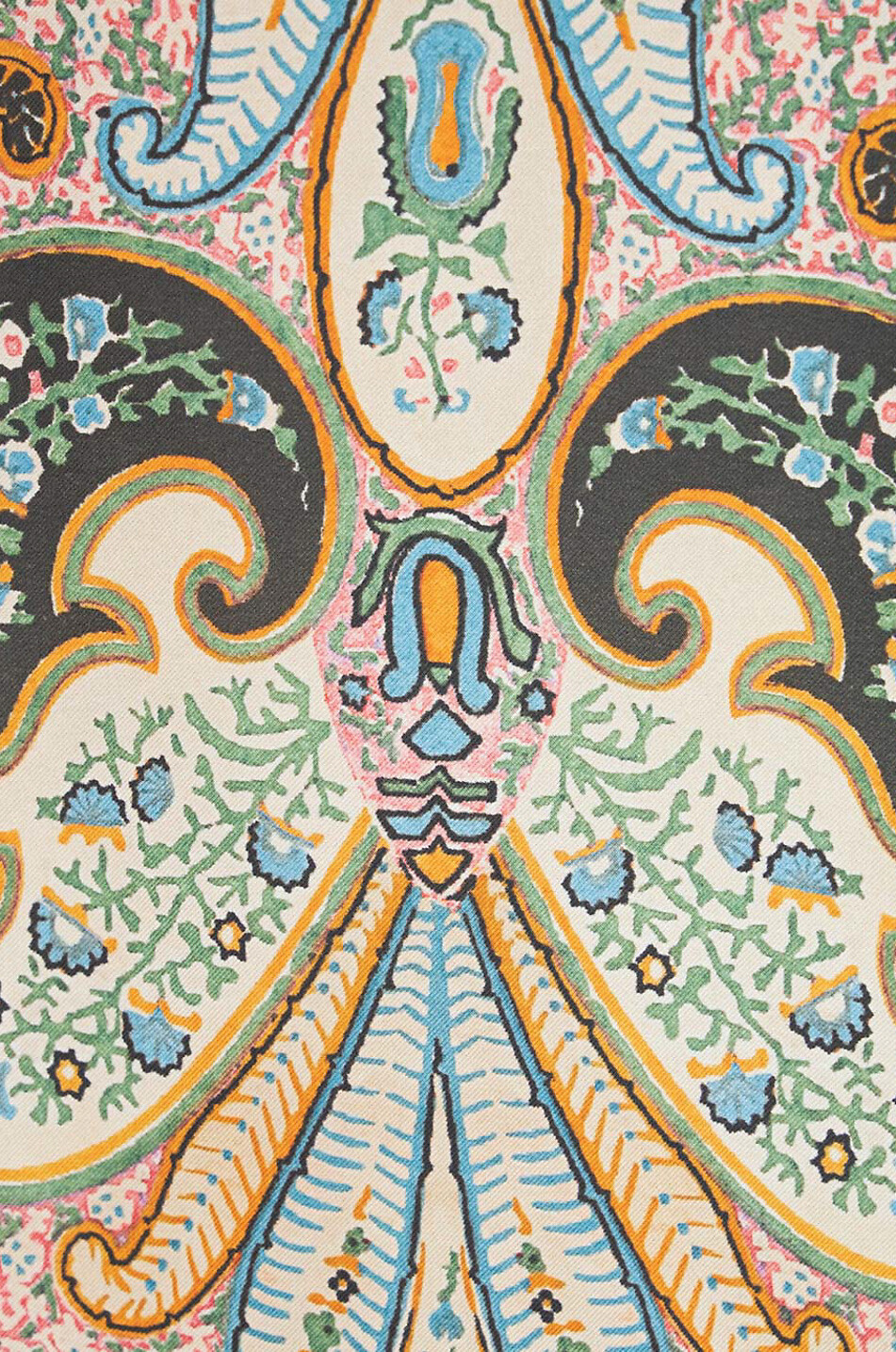 Paisley printed silk twill scarf with wool lining