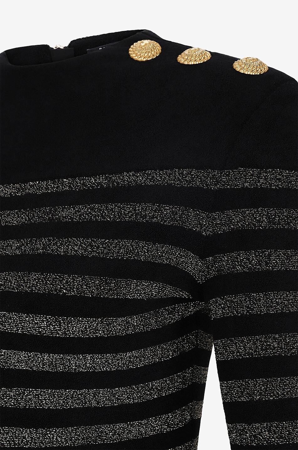 BALMAIN Langarm-Minikleid mit Lurexstreifen Damen SCHWARZ 3