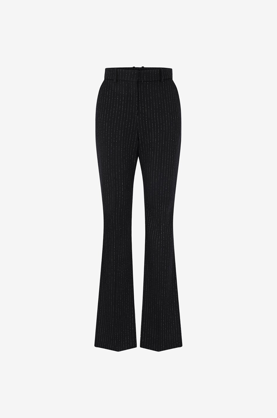 BALMAIN Ausgestellte Hose mit hohem Bund und Lurexstreifen Damen SCHWARZ 1