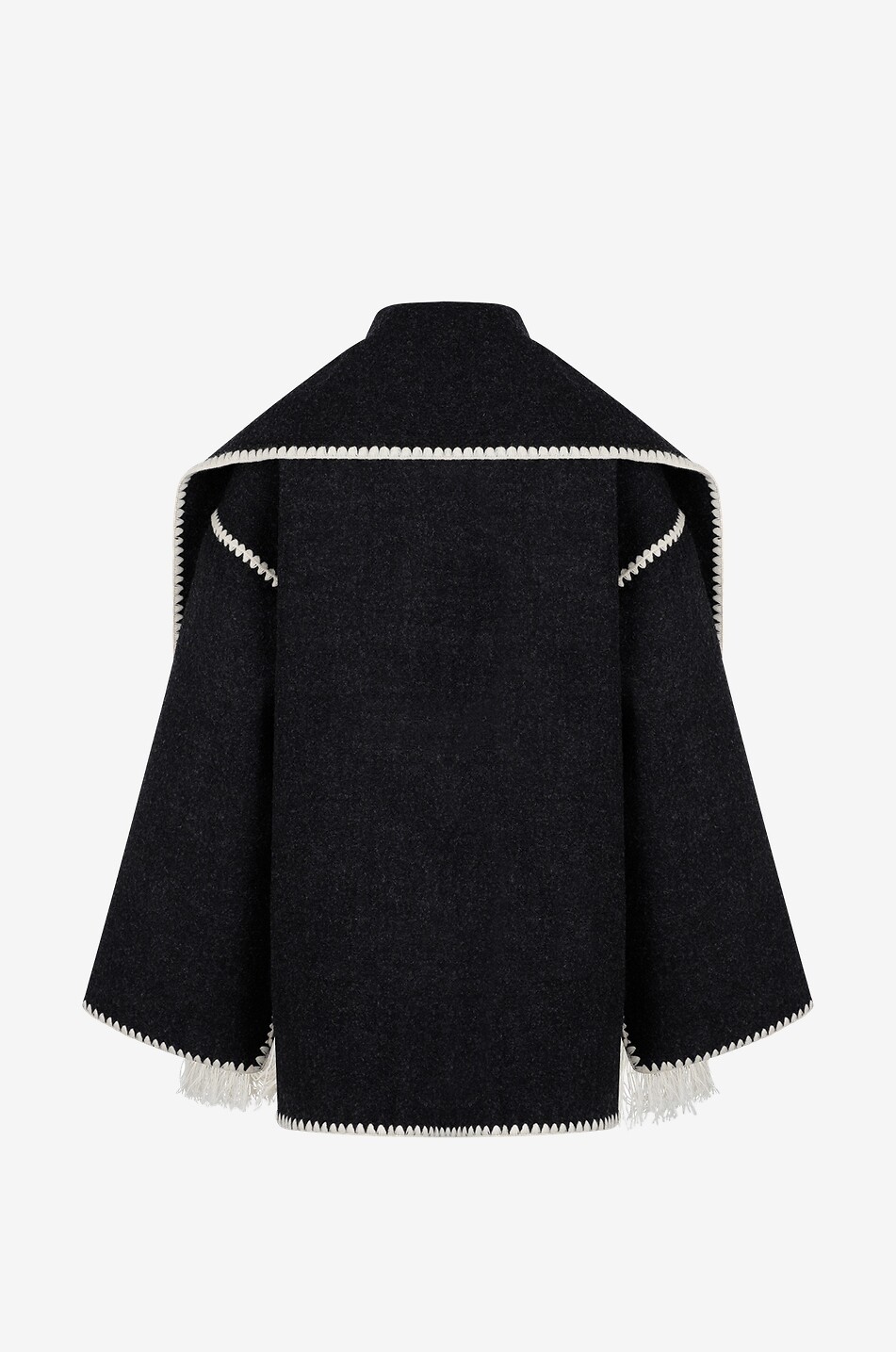 TOTEME Weite Wolljacke Embroidered Scarf Damen DUNKELGRAU 2