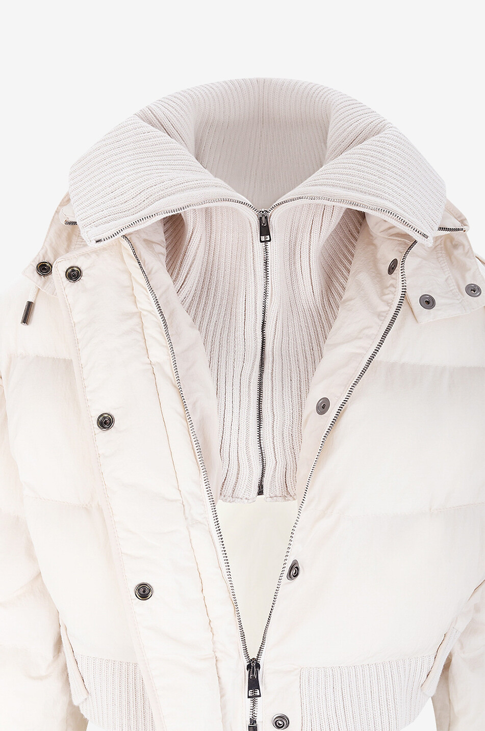 La doudoune Caraco cropped puffer jacket with knit