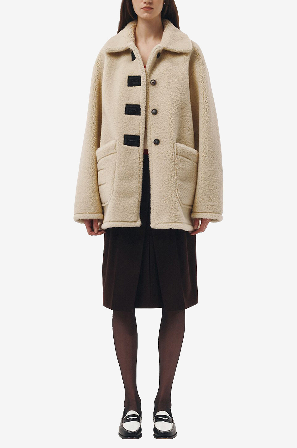 DUNST Midi wrap skirt with slit Women BROWN 4