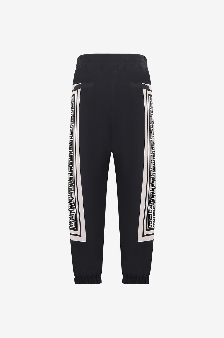 BALMAIN Scarf printed crepe jogging trousers Men Colourless 2