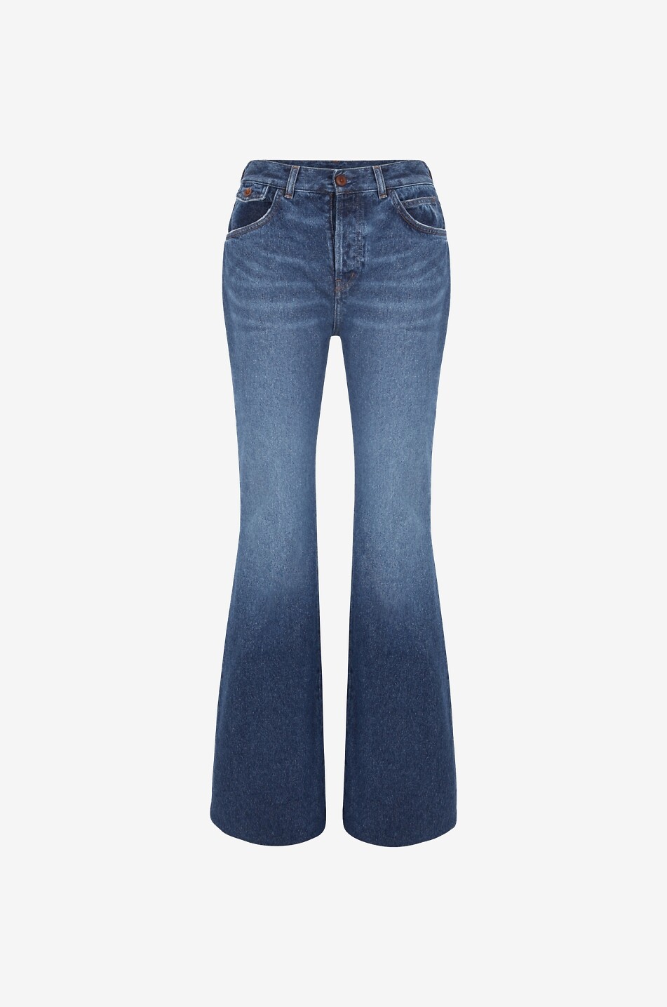 Glockenjeans mit hoher Taille Merapi Faded Denim