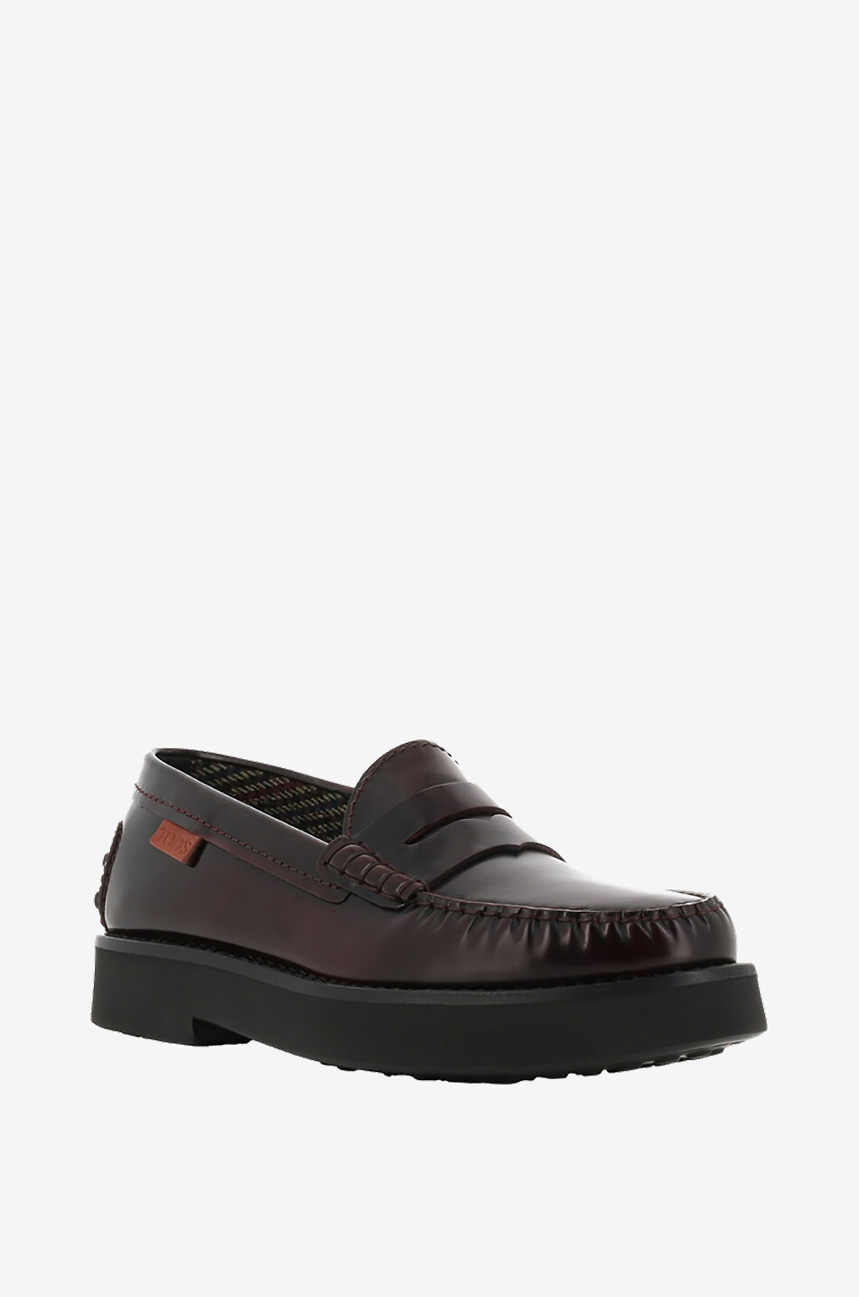 TOD'S Shiny platform loafers with Gommino detail Women DARK RED 1