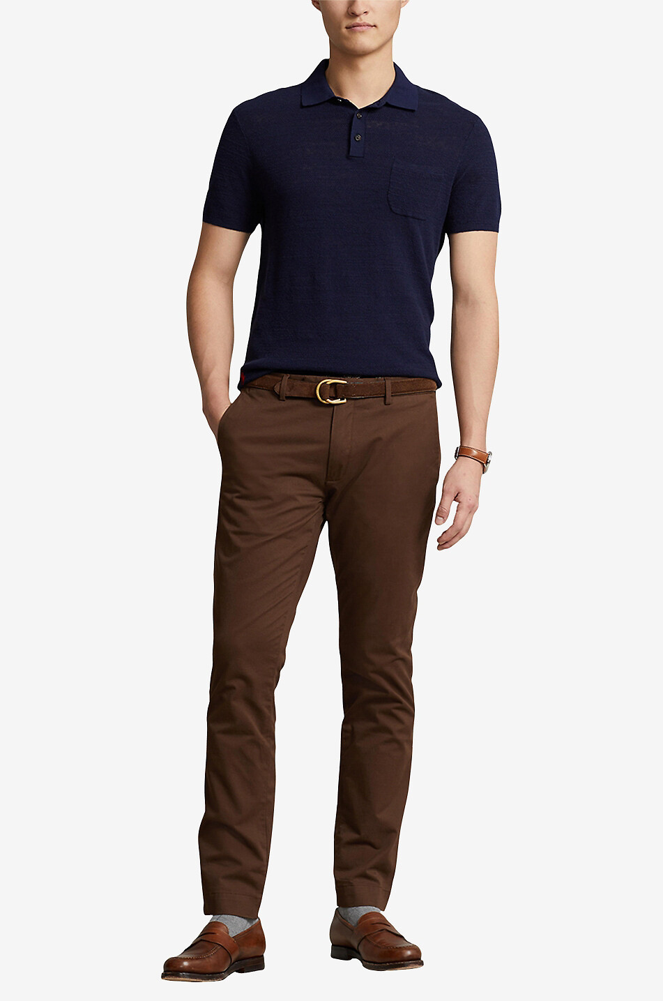 Cotton-blend casual trousers