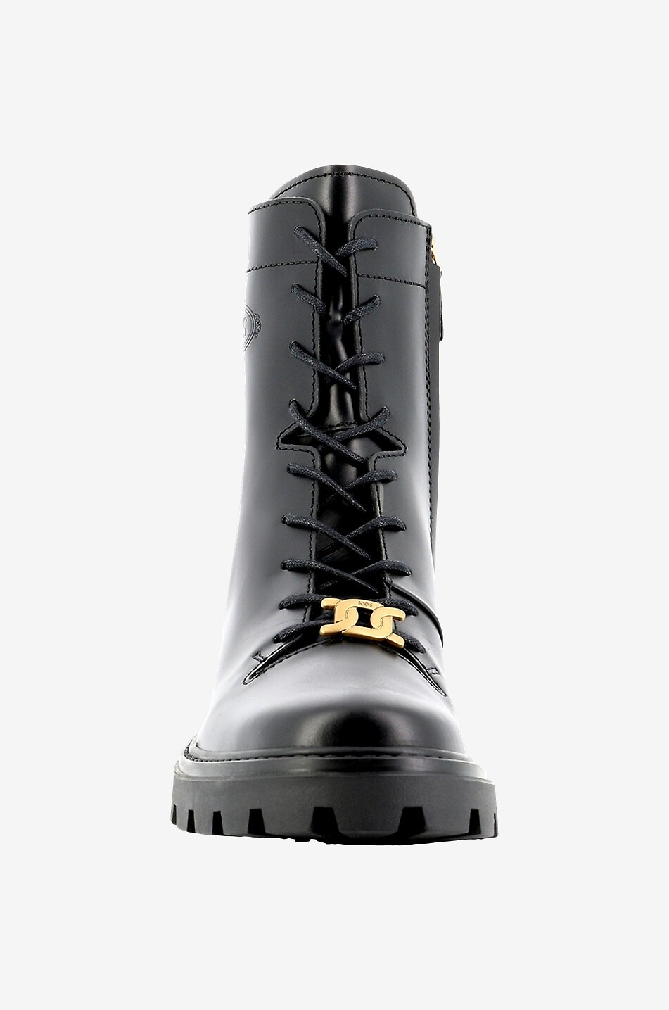 TOD'S Chain smooth-leather lace-up ankle boots Women BLACK 2