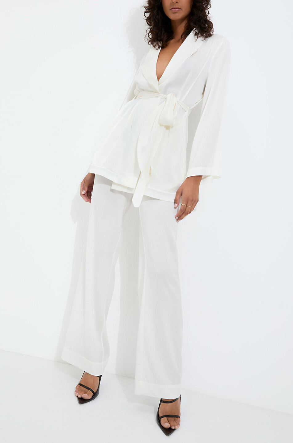 Pantalon large en satin de soie Marais Tuxedo