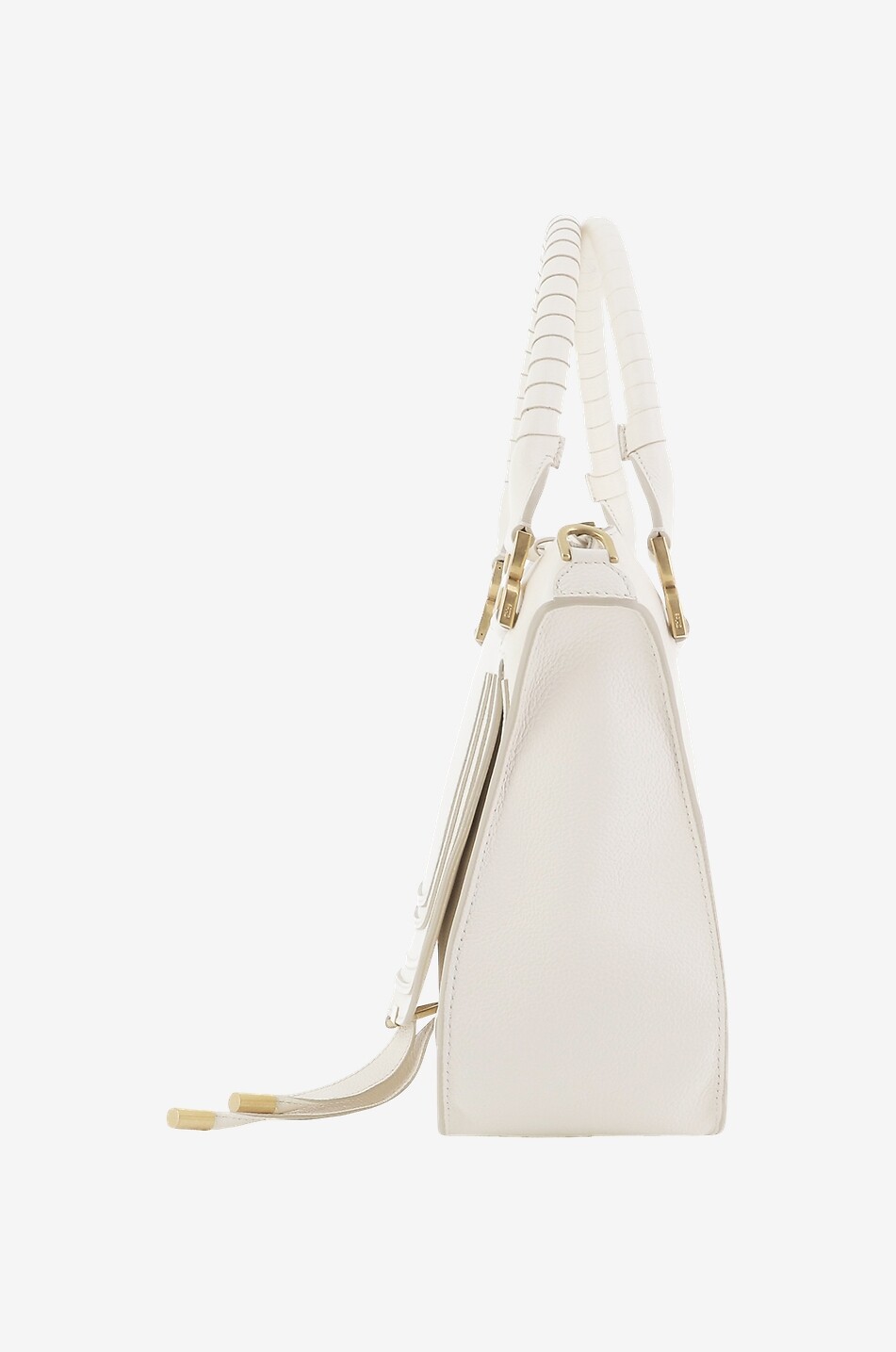 CHLOE Marcie Medium double carry grained leather bag Women WHITE 4
