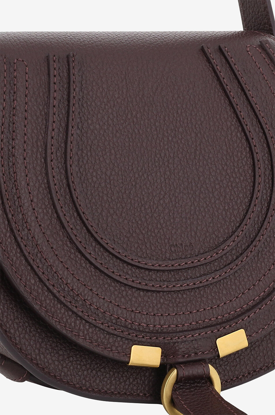 CHLOE Sac porté épaule en cuir grainé Marcie Small Femme VIOLET 5