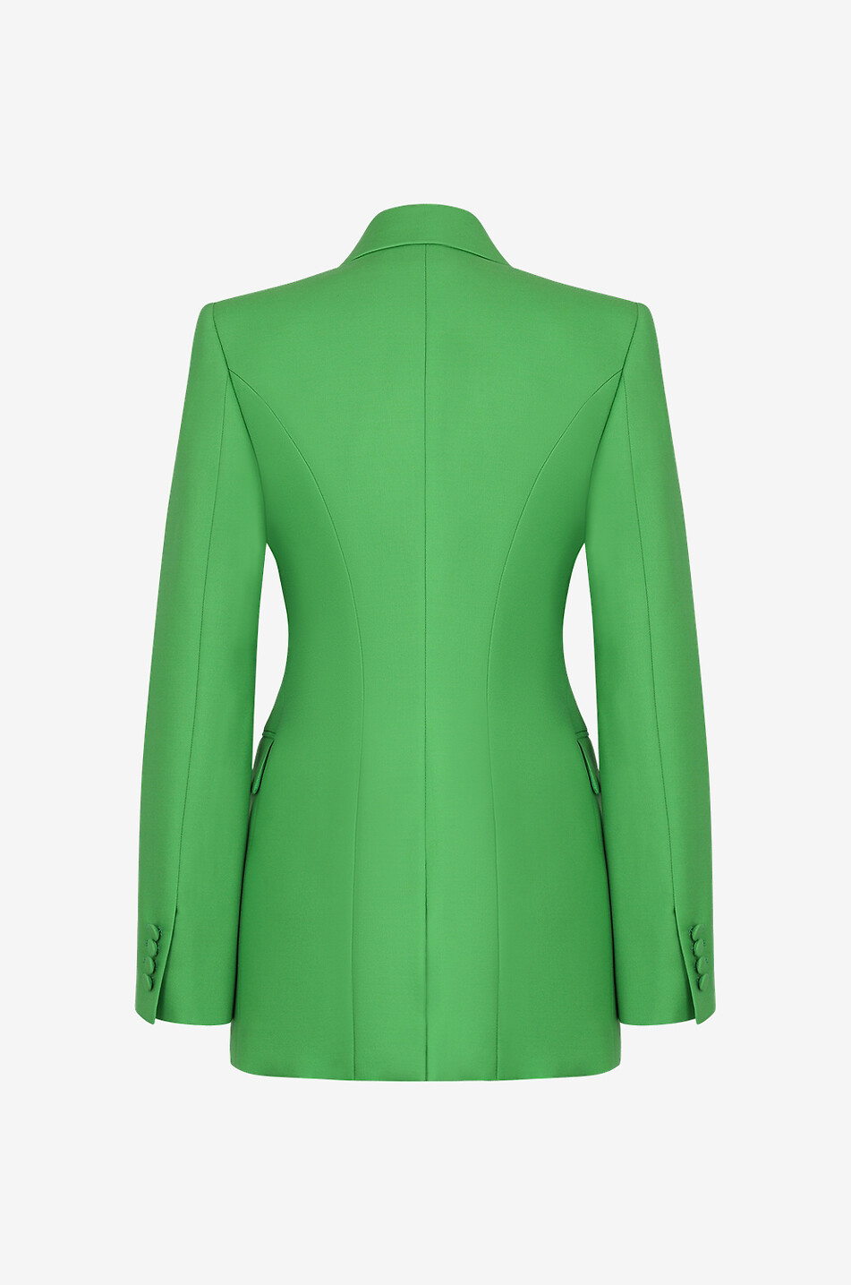 ALEXANDER McQUEEN Blazer en laine et mohair à boutonnage double Femme VERT 2