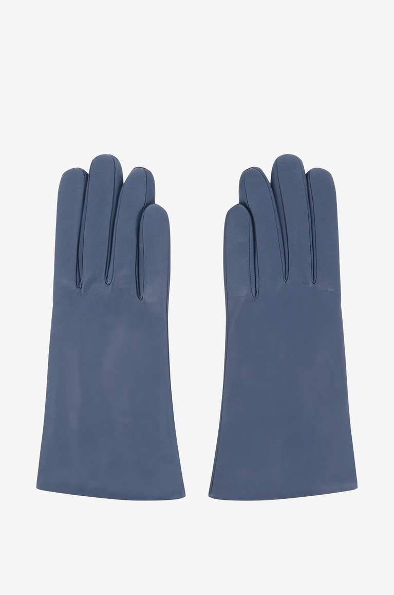 SERMONETA GLOVES Cashmere lined nappa leather gloves Women MEDIUM BLUE 1