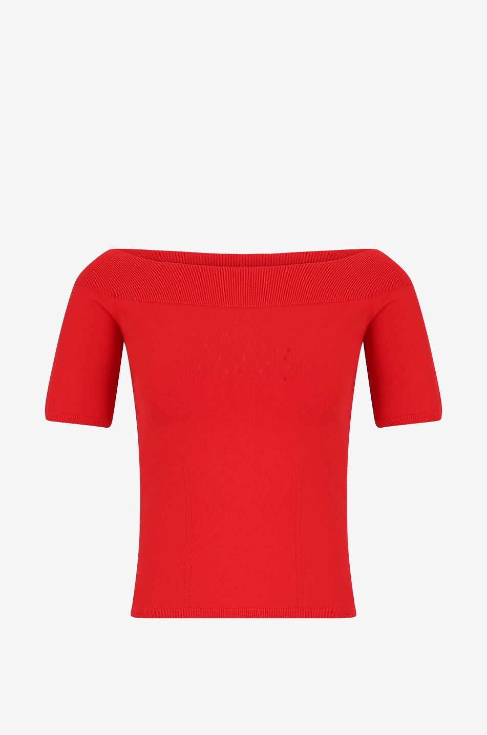 ALEXANDER McQUEEN Top à épaules dénudées en maille fine Femme ROUGE 1