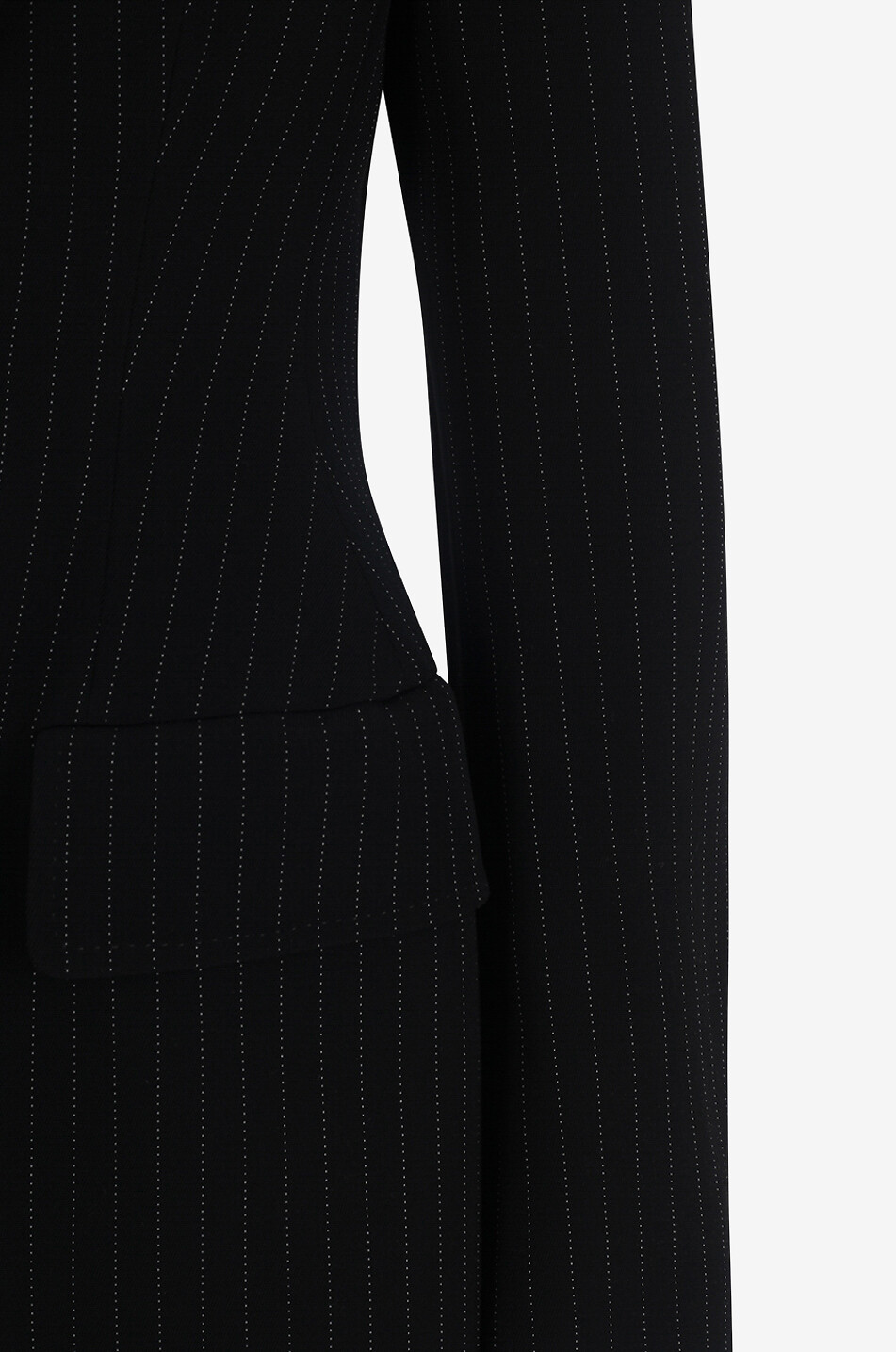 BALENCIAGA Nadelstreifen-Blazer aus Wolle Hourglass Damen SCHWARZ 3