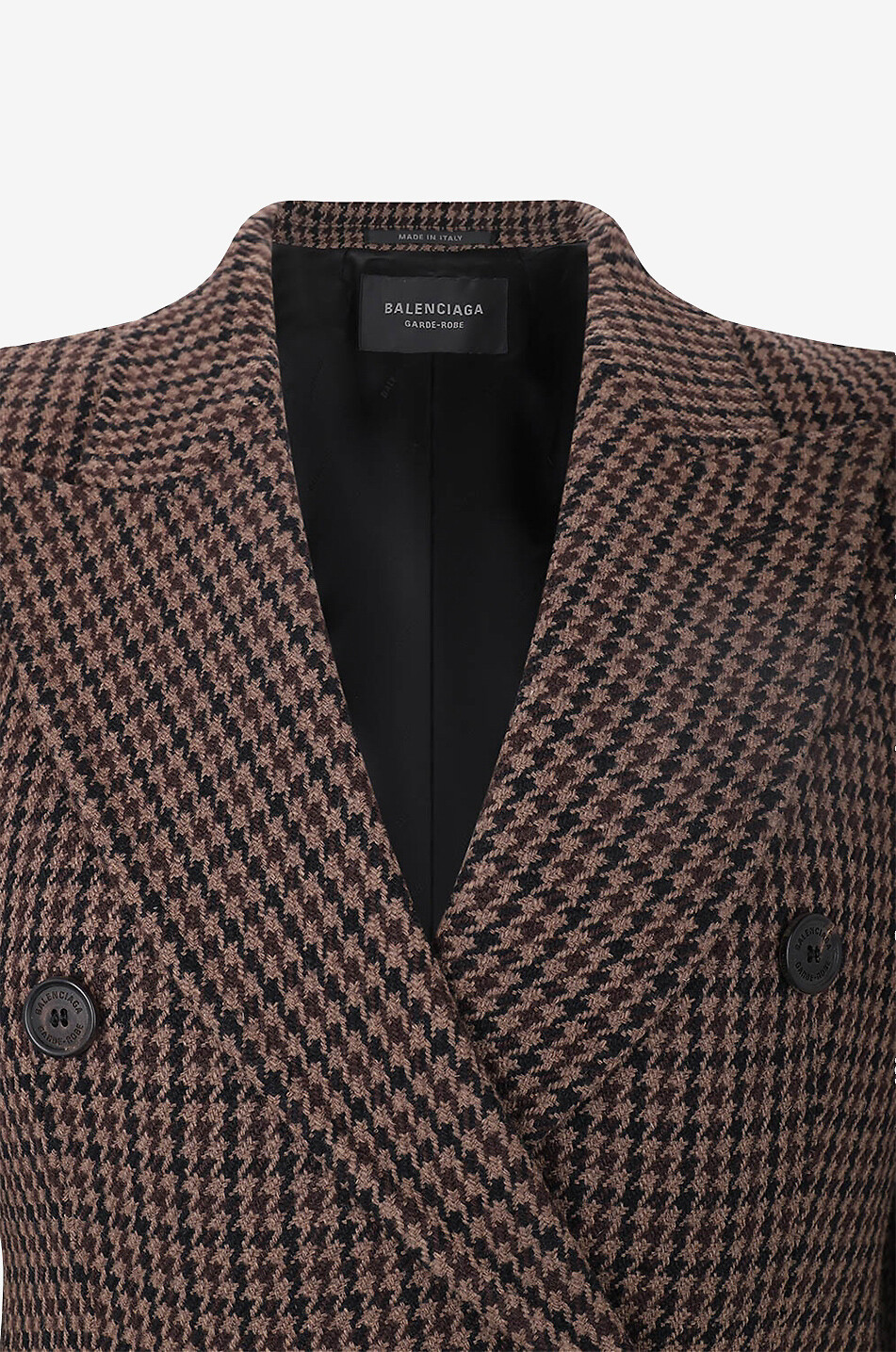 Manteau croisé en laine pied-de-poule Hourglass