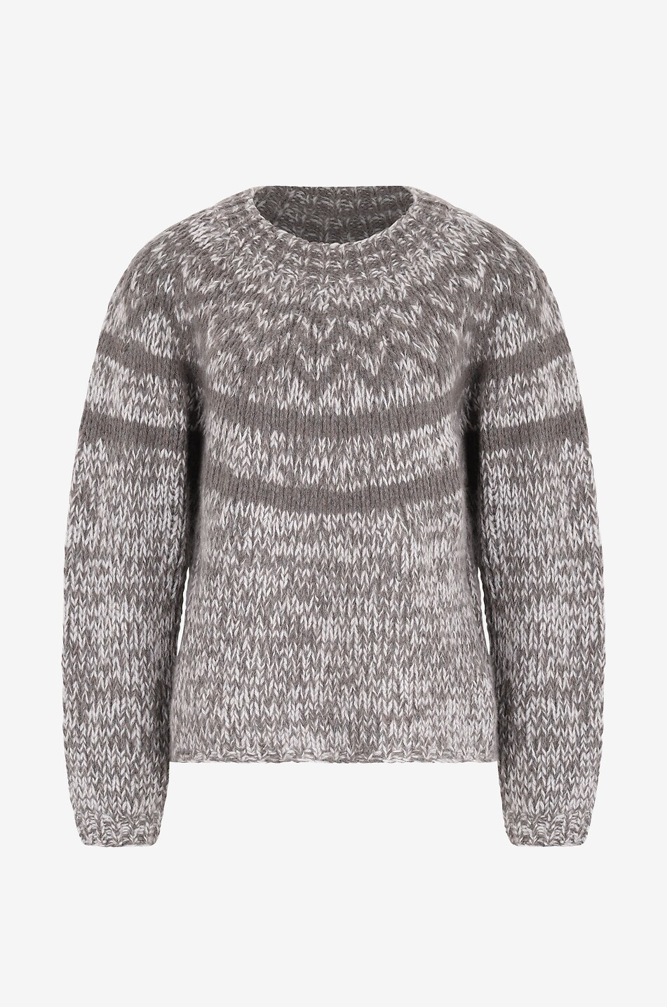 Pull jacquard à motifs et col montant