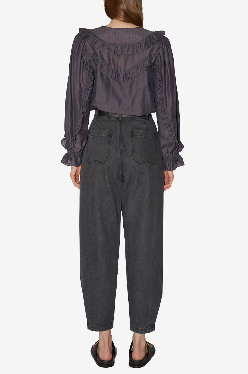 MAGALI PASCAL Blouse à manches longues en coton Bernadette Femme NOIR 5