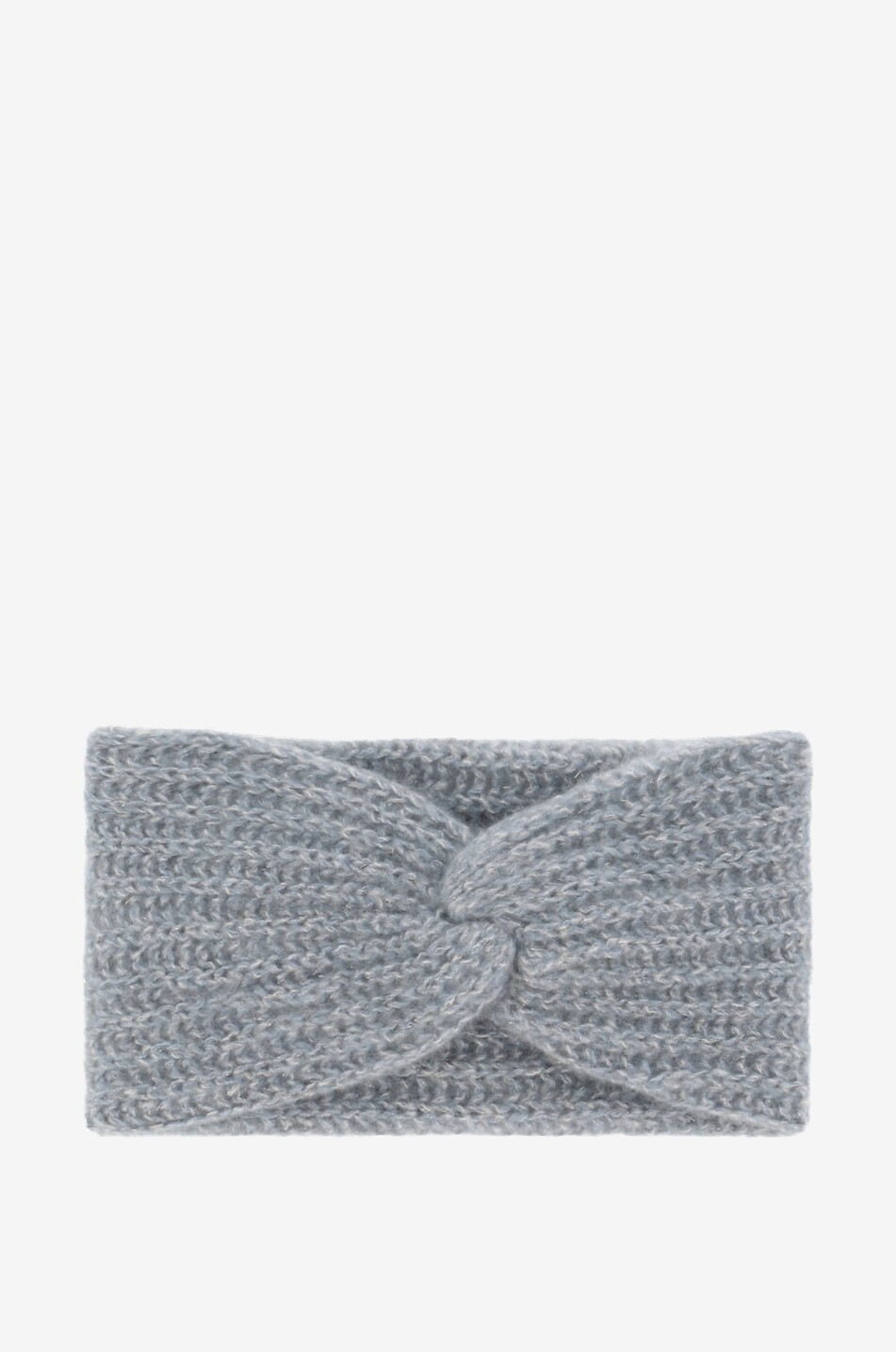 Glitzerndes Rippstrick-Stirnband mit Knotendetail