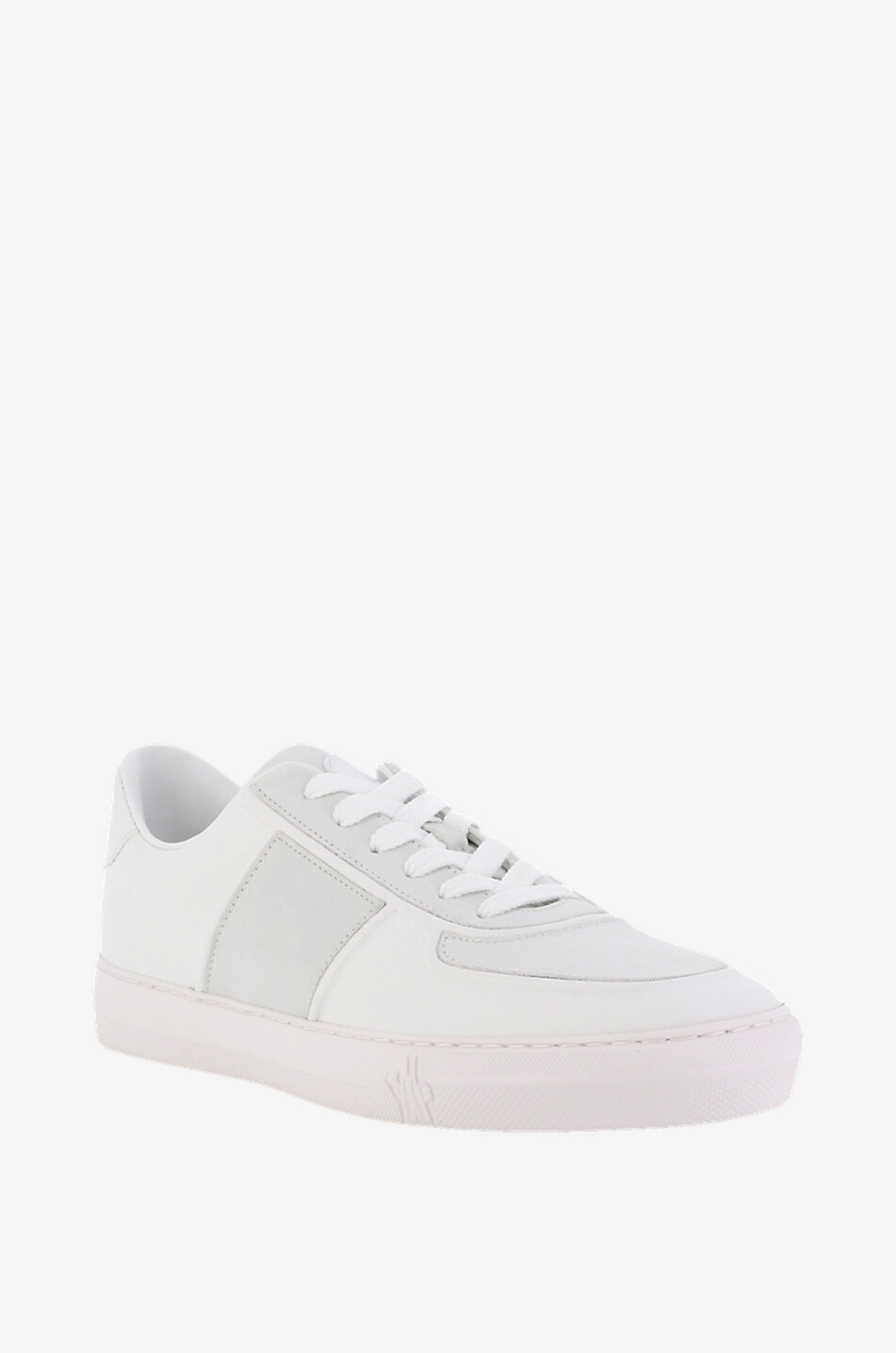 MONCLER Baskets basses à lacets en cuir lisse Neue York Homme BLANC 1