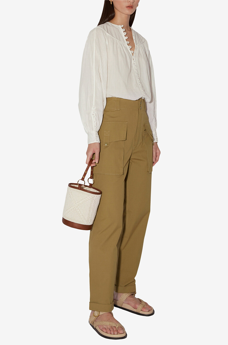 MAGALI PASCAL Langärmelige Bluse aus Baumwolle Suleo Damen Hellbeige 4